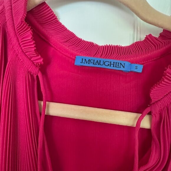 J McLaughlun "Aisha" pleated flutter-sleeve dress, Size S - Picture 3 of 5